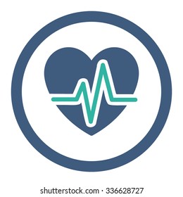 Heart Diagram vector icon. Style is bicolor flat rounded symbol, cobalt and cyan colors, rounded angles, white background.