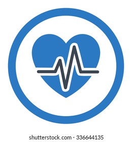 Heart Diagram vector icon. Style is bicolor flat rounded symbol, smooth blue colors, rounded angles, white background.