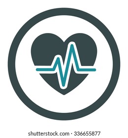 Heart Diagram vector icon. Style is bicolor flat rounded symbol, soft blue colors, rounded angles, white background.