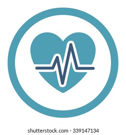 Heart Diagram vector icon. Style is bicolor flat rounded symbol, cyan and blue colors, rounded angles, white background.