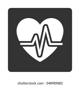 Heart Diagram vector icon. Style is flat rounded square button, white and gray colors, white background.