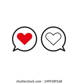 Heart dialogue icon on white background.Vector illustration