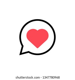 Heart dialogue icon. Vector.