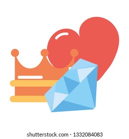 heart, diamond crown. girl power.