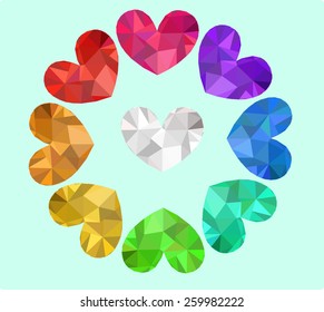heart diamond decoration vector