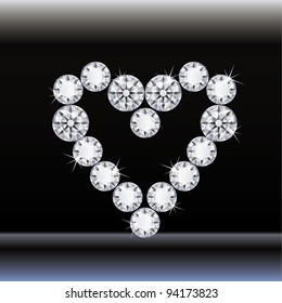 heart diamond, illustration, vector