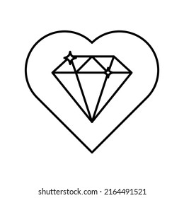 heart diamond Isolated Vector icon which can easily modify or edit

