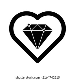 heart diamond Isolated Vector icon which can easily modify or edit

