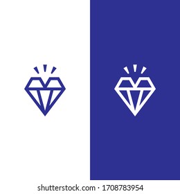 heart and diamond line logo vector eps
