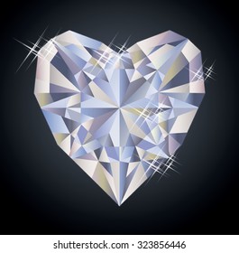 Heart diamond, vector illustration