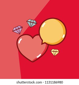 Heart and diamonds