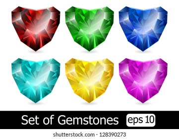 Heart diamonds set