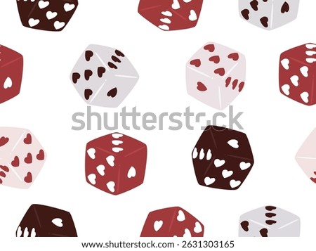 Heart dice seamless vector white background illustration vector