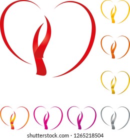 Heart in different colors collection