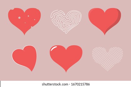 heart different set types vector illustration isolated