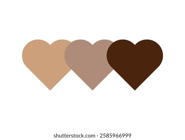 Heart with different skin tones representing equality