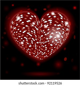 heart disco ball vector