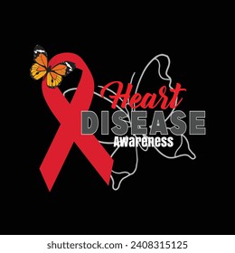 heart disease awareness illustrations with patches for t-shirts and other uses