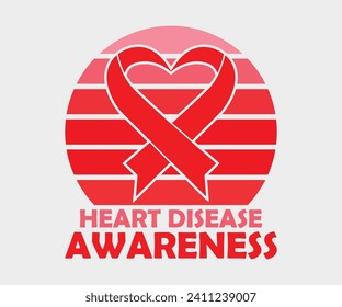 Heart Disease Awareness T-shirt, Red Ribbon, Heart Disease Cut Files, Wishing For A Cure, I wear Red shirt, Heart Health Awareness, Storm Wear Red Rainbow, Cut File For Cricut Silhouette