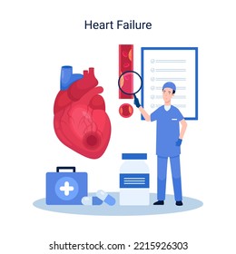 Heart disease concept illustration vector, heart failure