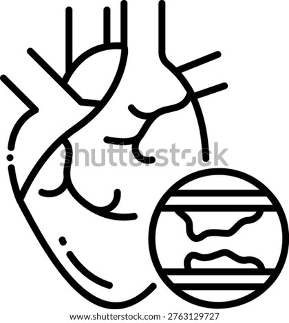 Heart Disease Icon: Atherosclerosis and Cardiac Health