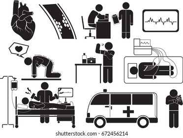 heart disease icon set