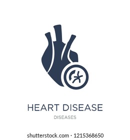 Heart disease icon. Trendy flat vector Heart disease icon on white background from Diseases collection, vector illustration can be use for web and mobile, eps10