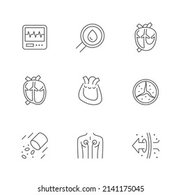 Heart disease line outline icon