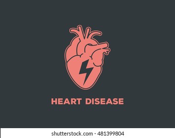 heart disease logo vector icon symbol