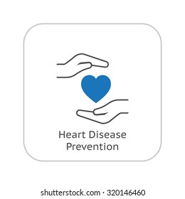 Heart Disease Prevention Icon. Flat Design. Isolated Illustration.
