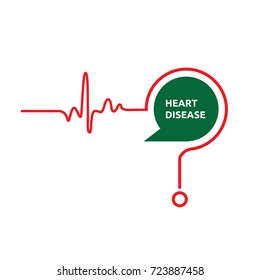 heart disease, Question mark, word bubble
