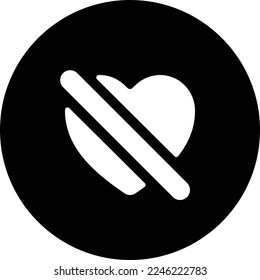 heart dislike circle illustration with flat style