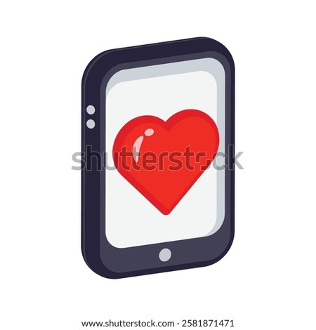 A heart displayed on a tablet screen symbolizing love and connection