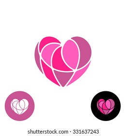 Heart divided with thin wires elegant logo