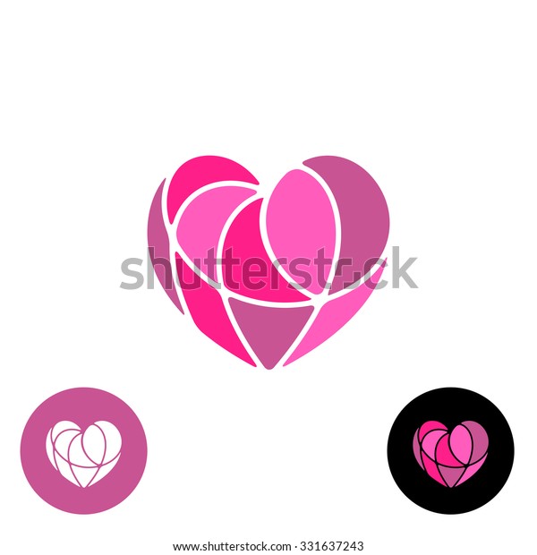Heart divided with\
thin wires elegant logo