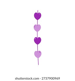 Heart divider. Flat vector illustration perfect for Valentine's Day, romance, or wedding themes. Isolated