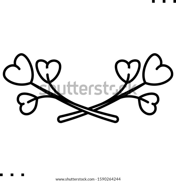 heart divider  line art icon\
