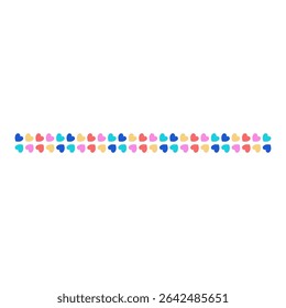 Heart Divider Line Element. Vector Illustration