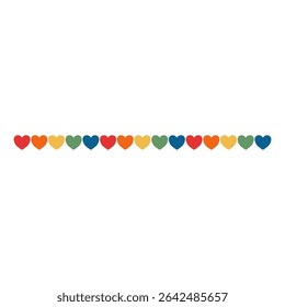 Heart Divider Line Element. Vector Illustration