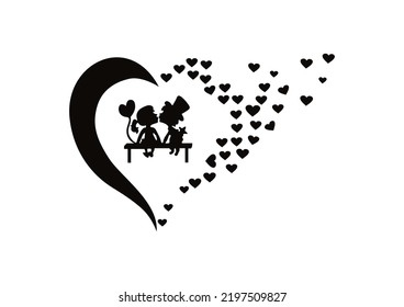 heart divine graceful wall sticker