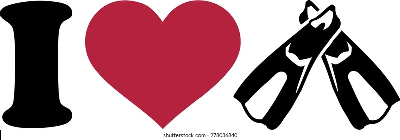 I heart diving fins