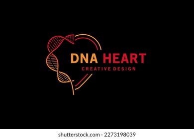 Heart dna logo design, creative modern medical logo type vector illustration