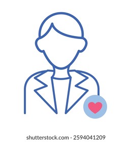 Heart doctor medical checkup icon stethoscope with heart