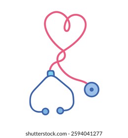 Heart doctor stethoscope medical icon checkup