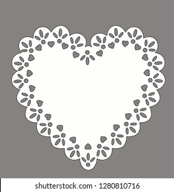 heart doily vector Vintage Lace Doily Set, Place Mat, Paper Cutout, Vector Design
