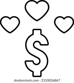 heart dollar cash money finance Outline