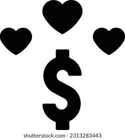 heart dollar cash money finance Glyph