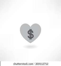 heart with dollar icon