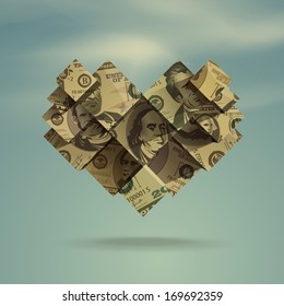 Heart. Dollar. Vector Format