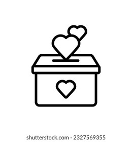 Heart Donation Outline Icon Vector Illustration